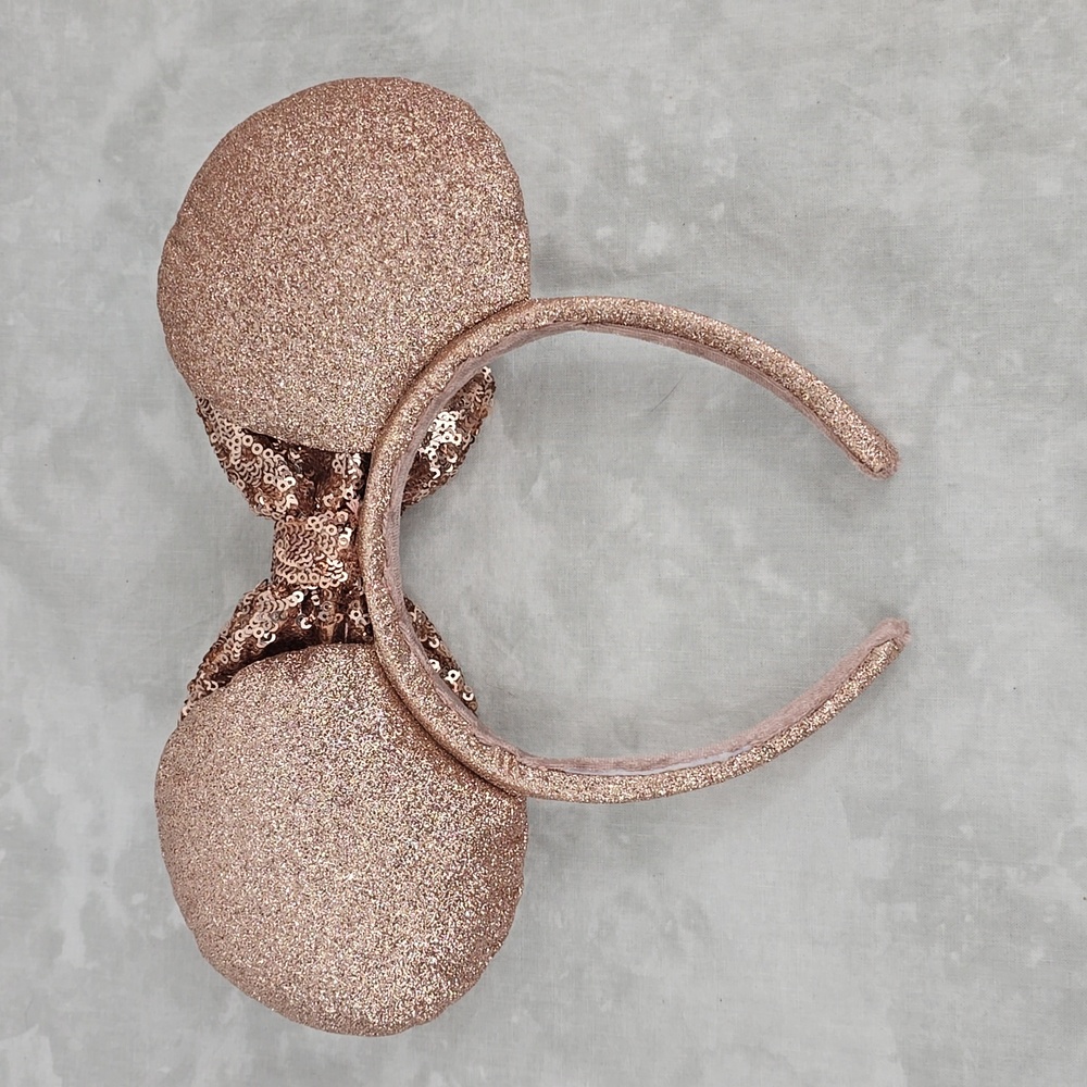 Disney Minnie Mouse Rose Gold Glitter and Sequin Headband - Picture 5 of 6